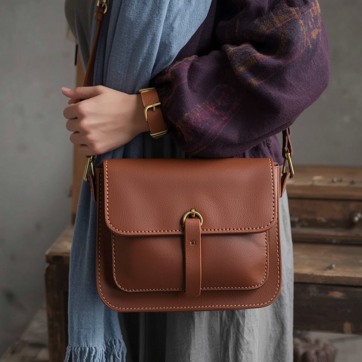 Handcrafted copper and enamel earrings